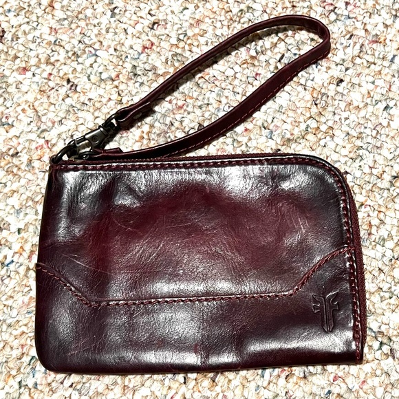 Frye Handbags - FRYE Burgundy Leather Wristlet Wallet - Discount Shipping